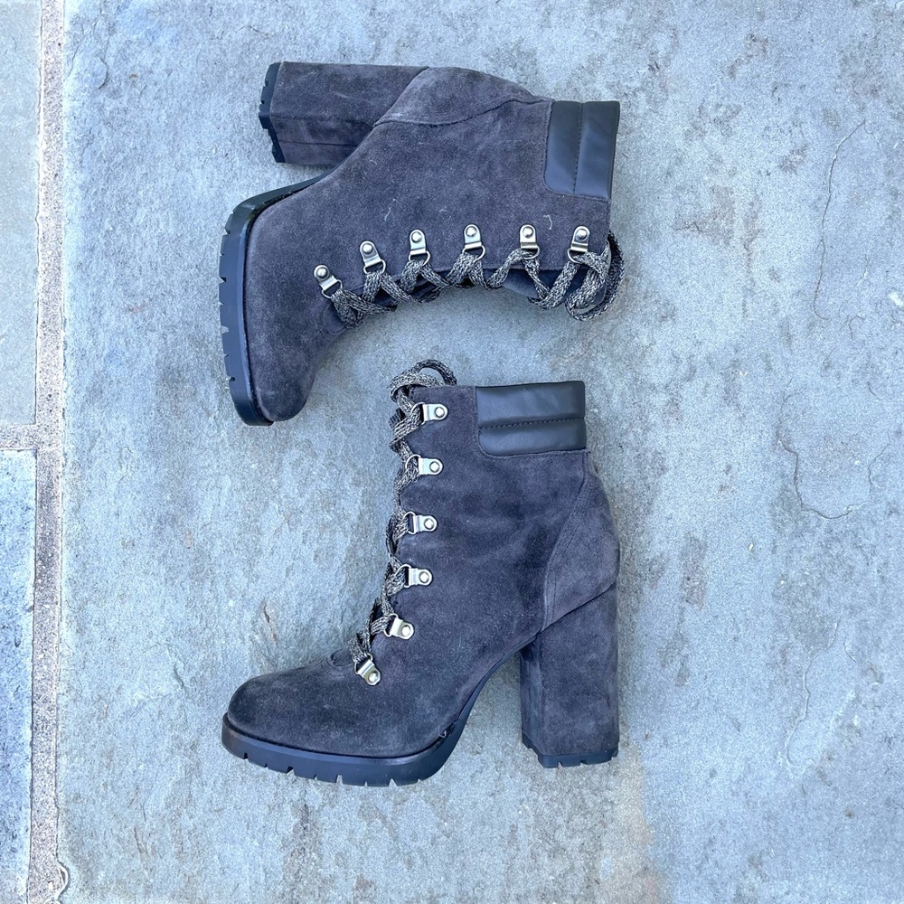 Sam Edelman Carolena Lace-Up Suede Booties - Picture 5 of 11